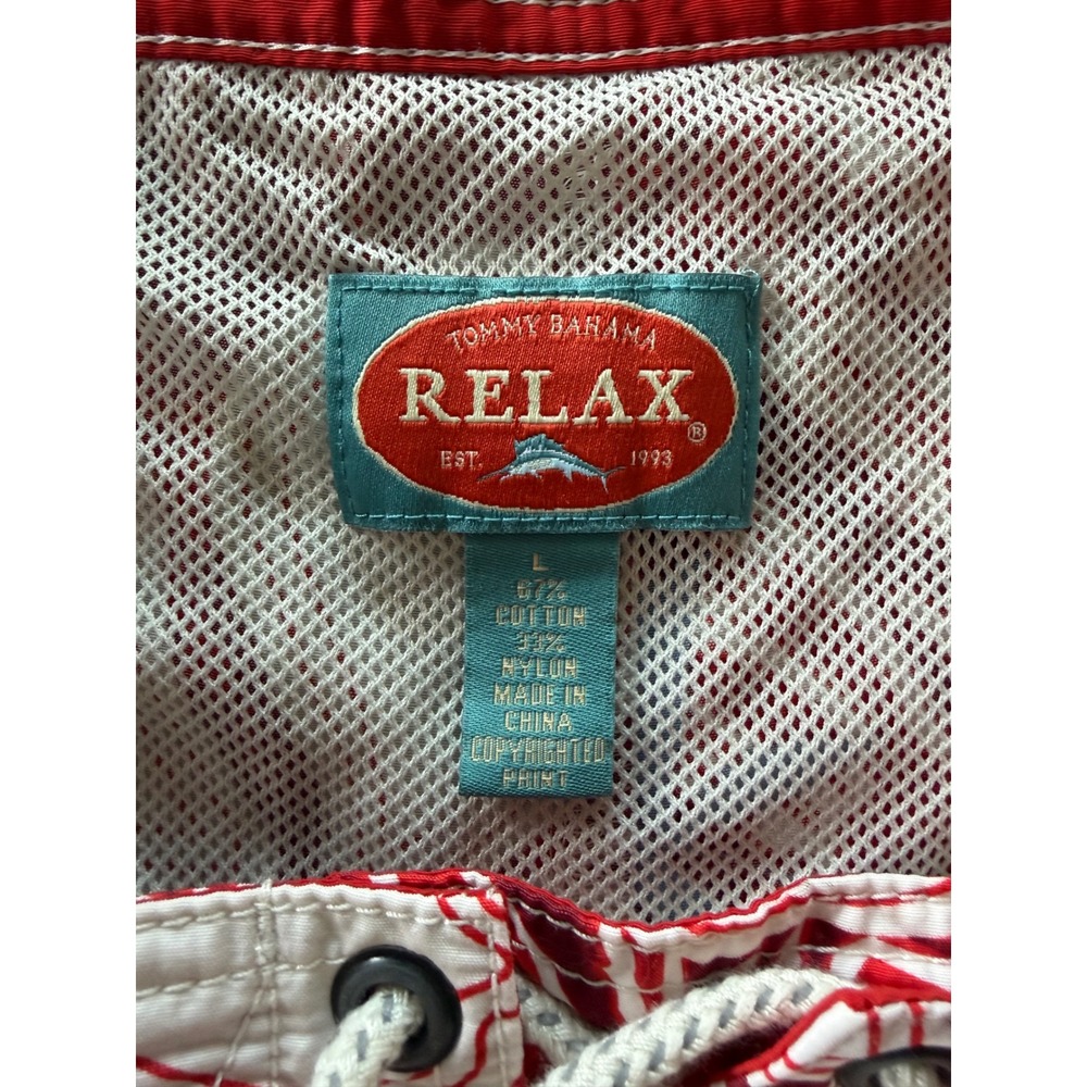 Tommy Bahama Relax Mens Red Hibiscus Floral Swim Trunks Board Shorts Large 36W - Picture 3 of 5